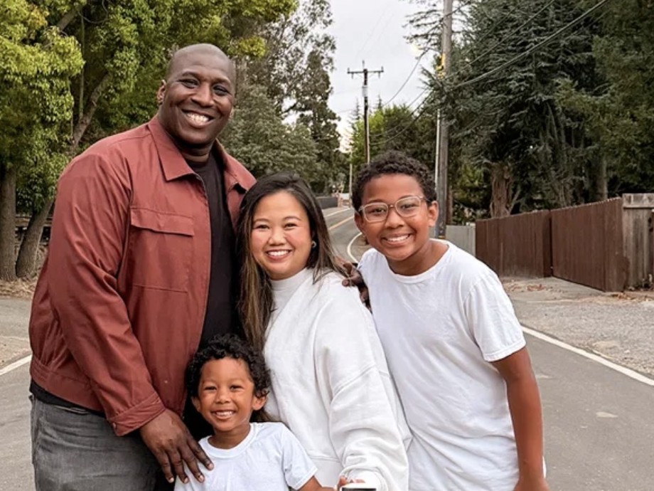 Eugene Johnson with his wife and sons